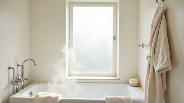 Le confort d'un peignoir à capuche après la douche